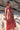 Vestido Prana maxi seda sari reciclado rosa padrão floral fenda lateral borlas Raja Pura - vista corpo inteiro frente