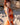 Vestido Prana maxi seda sari reciclado laranja padrão floral fenda lateral borlas Raja Pura - vista retrato lado