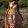 Vestido Shakti 02 maxi étnico seda sari reciclado único irrepetível vista frente Raja Pura