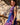 Vestido Sona maxi seda sari reciclado azul escuro e roxo gola enrolada Raja Pura - vista retrato lado