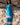 Vestido Sona maxi seda sari reciclado azul gola enrolada Raja Pura - vista corpo inteiro frente
